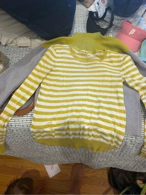 Y/Project Yellow and White Striped Crewneck Sweater